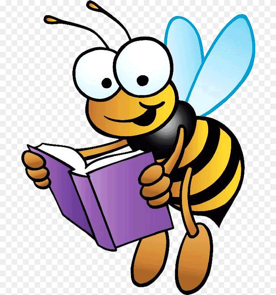 Bee Reading Bee Reading Clipart, Animal, Invertebrate, Insect, Wasp Free Png