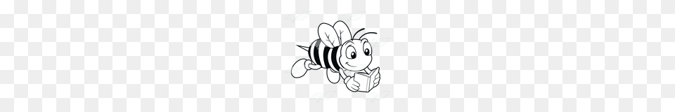 Bee Reading Clipart Clip Art Images, Animal, Honey Bee, Insect, Invertebrate Free Png Download