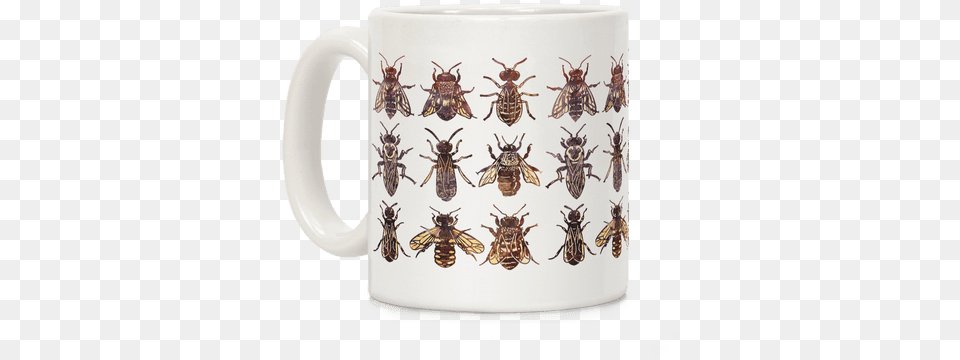 Bee Species Pattern Coffee Mug Top, Cup, Animal, Insect, Invertebrate Free Png Download