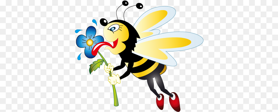 Bee Background Carton Flower And Bee, Animal, Insect, Invertebrate, Wasp Free Transparent Png