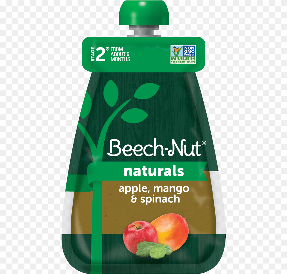 Beech Nut Naturals Apple Mango U0026 Spinach Pouch Beech Nut Natural Pouches, Beverage, Juice, Bottle, Food Free Transparent Png