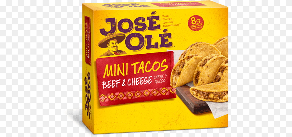 Beef Amp Cheese Mini Tacos Jose Ole Chicken Cheese Taquitos 45 Oz, Bread, Food, Adult, Person Free Png