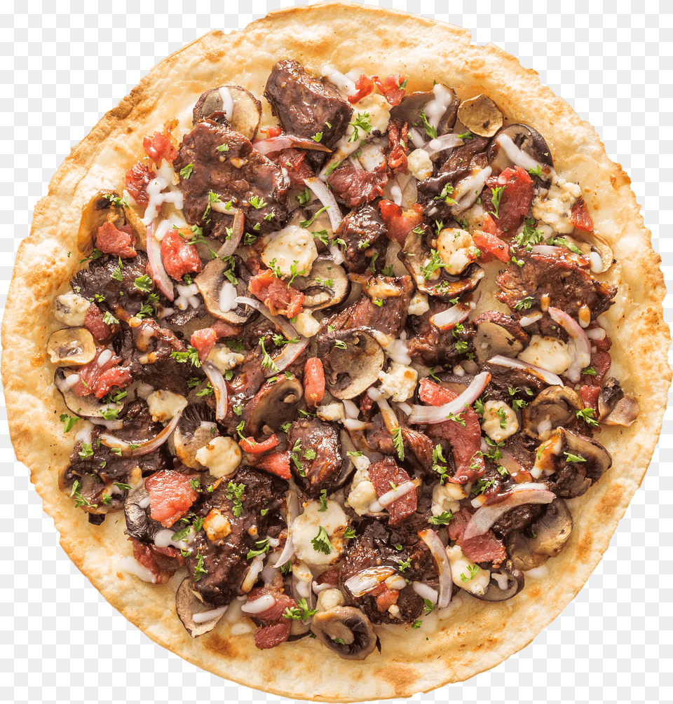 Beef And Mushroom Pizza, Food, Food Presentation Free Transparent Png