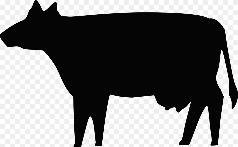 Beef Angus Ox Dairy Commercial All Cow Silhouette Clip Art, Animal, Cattle, Livestock, Mammal Free Png Download