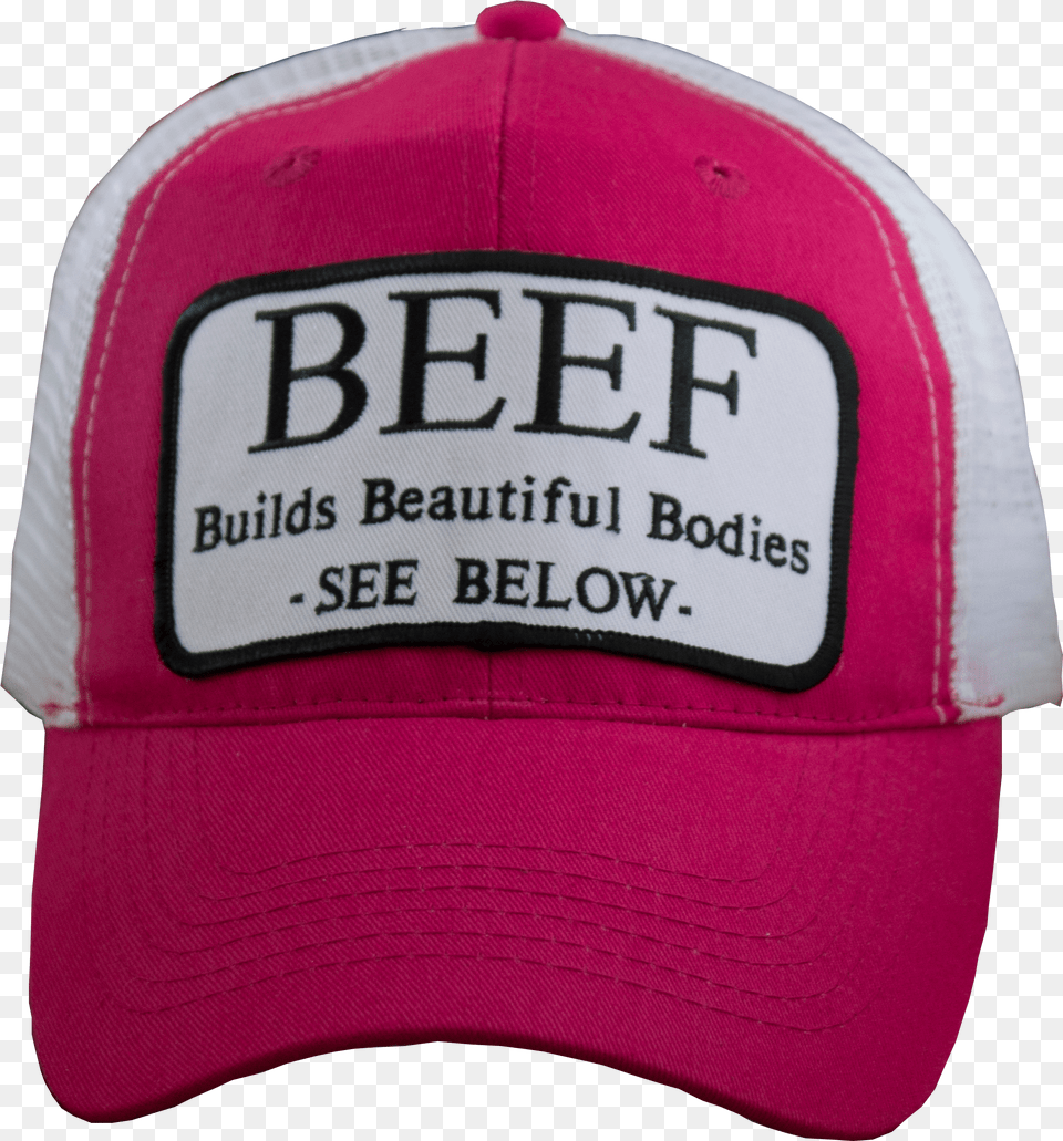 Beef Builds Beautiful Bodies Patch Trucker Hat Hat, Baseball Cap, Cap, Clothing, Accessories Png