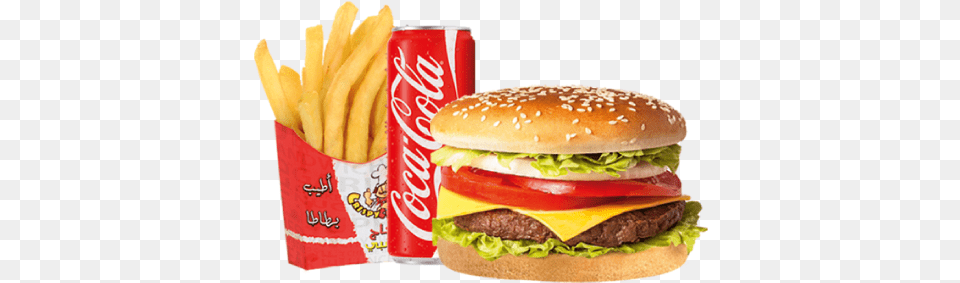 Beef Burger Combo Crispy Chicken Coca Cola, Food, Can, Tin Free Png