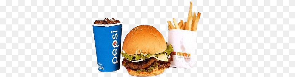 Beef Burger With Cheese French Fries 1 Soft Drinks Burger With Cold Drinks, Food, Lunch, Meal Free Transparent Png