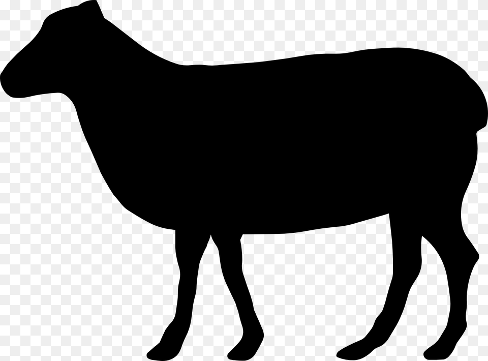 Beef Cattle Silhouette Clip Art, Gray Free Png