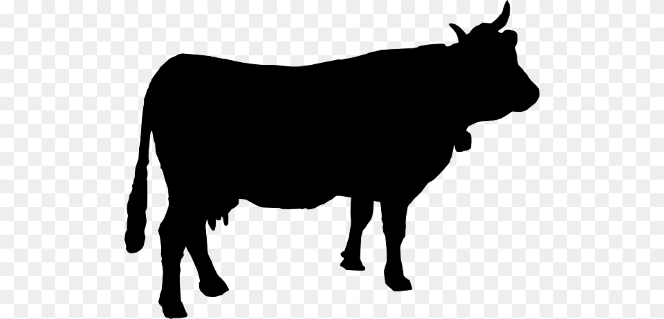 Beef Cow Silhouette, Animal, Bull, Mammal, Cattle Free Transparent Png