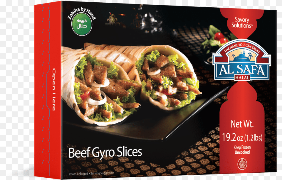 Beef Gyro Slices Al Safa, Advertisement, Poster, Burger, Food Free Png Download