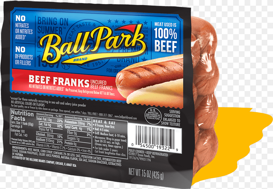 Beef Hot Dogs Ball Park Chicken Hot Dogs, Food, Hot Dog, Bread Png