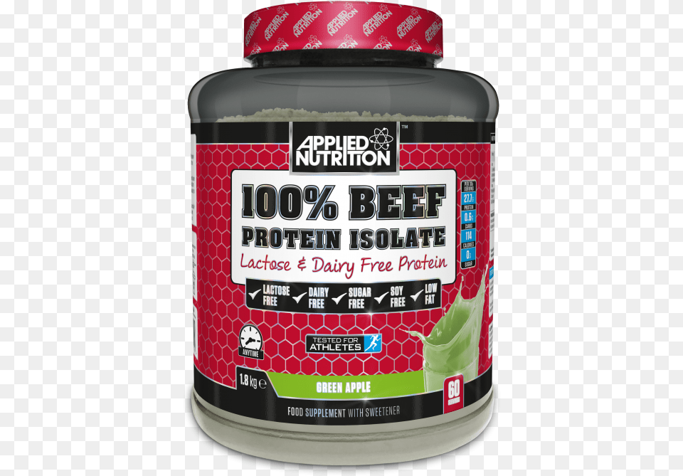Beef Isolate 18kg Green Apple Applied Nutrition Beef Protein, Can, Tin, Food Png
