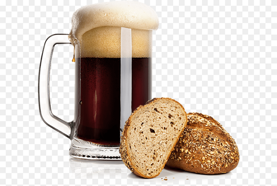 Beer And Bread Clipart, Alcohol, Beverage, Food, Glass Free Png Download