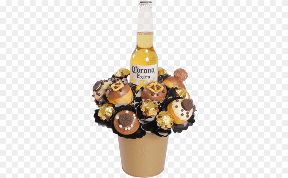 Beer And Doughnut Bouquet, Alcohol, Beverage, Food, Dessert Free Transparent Png