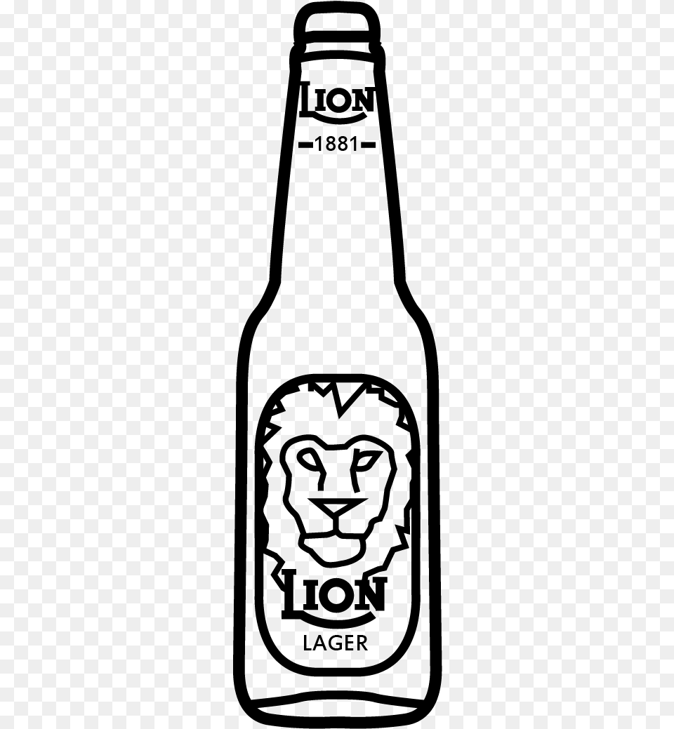 Beer Bottle, Gray Free Transparent Png