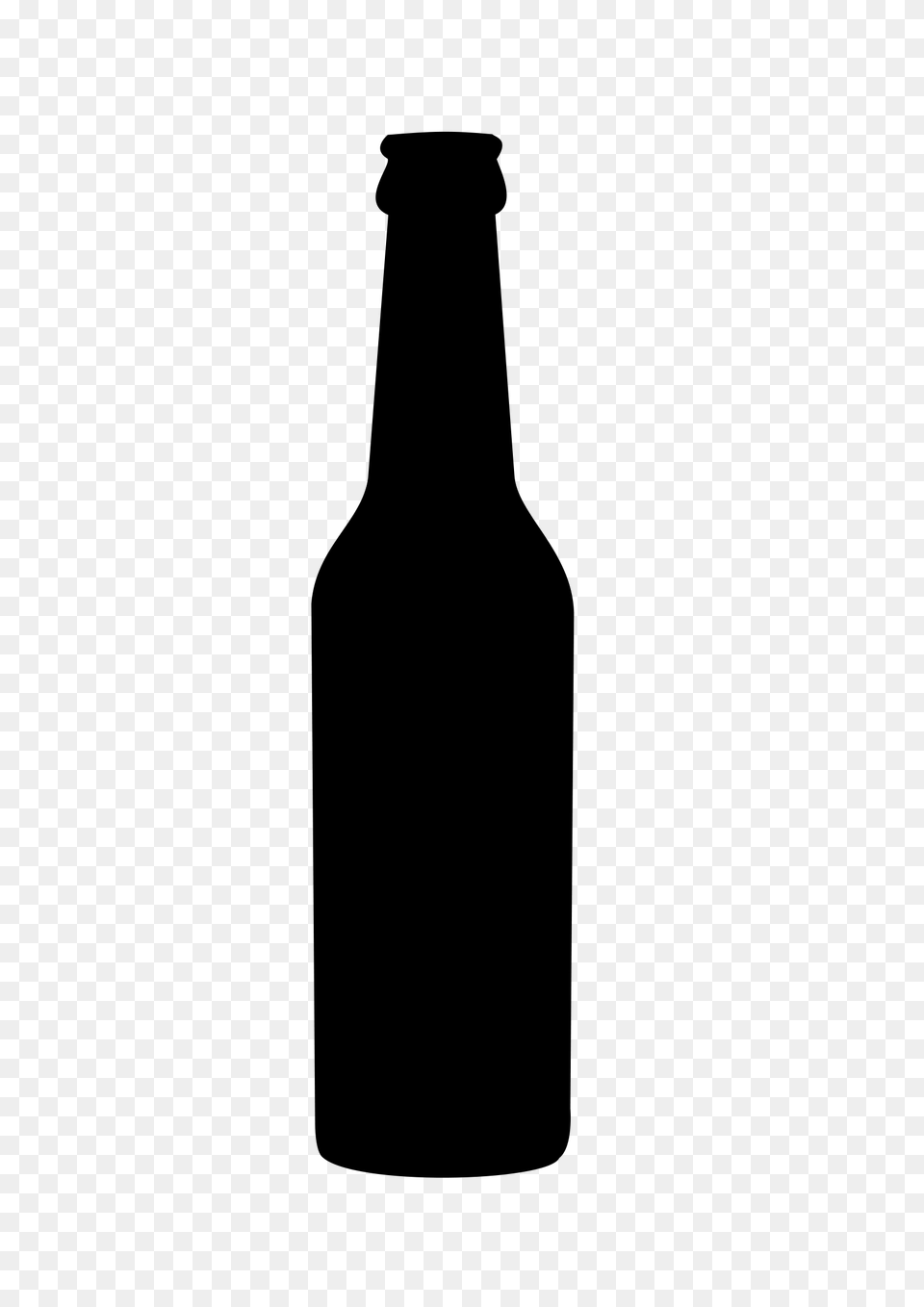 Beer Bottle Clipart, Gray Free Png