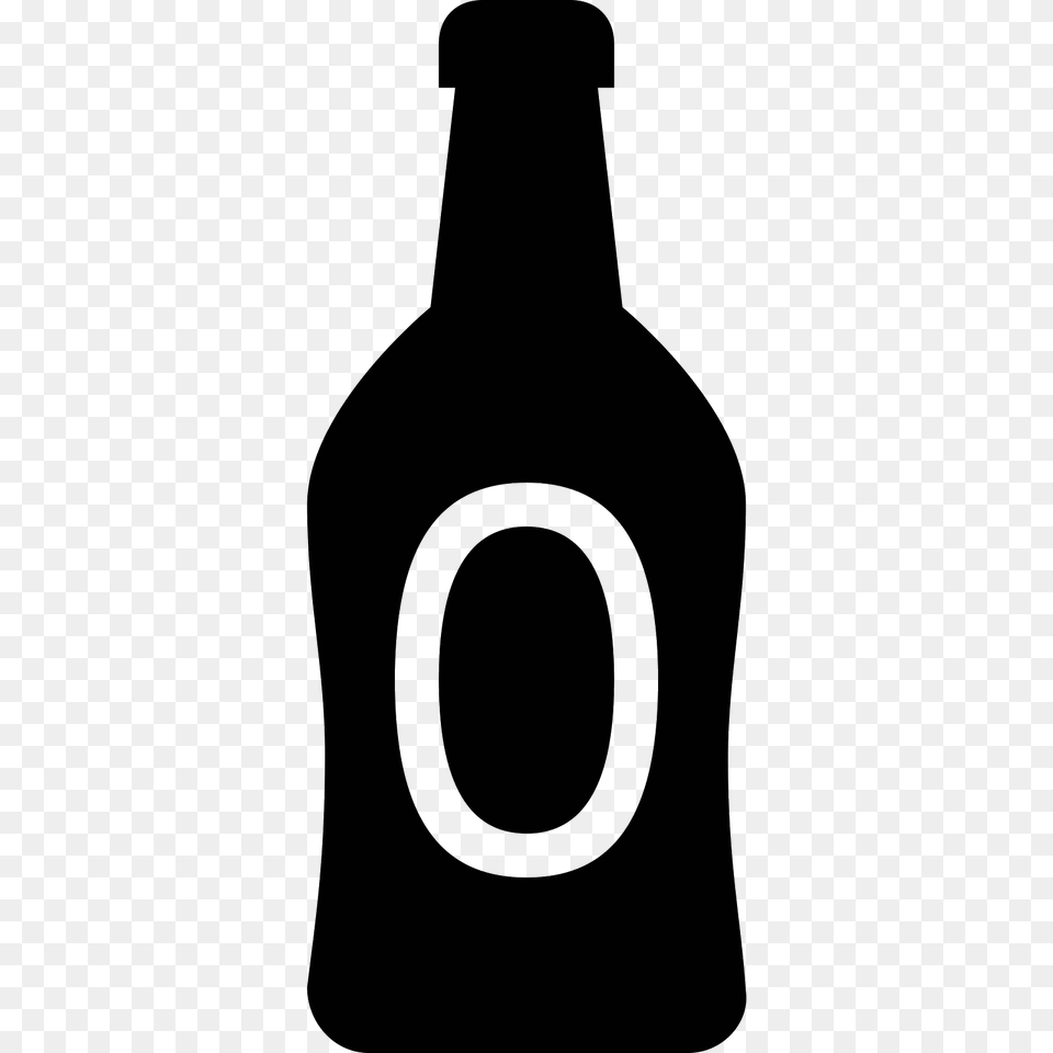 Beer Bottle Icon, Gray Png