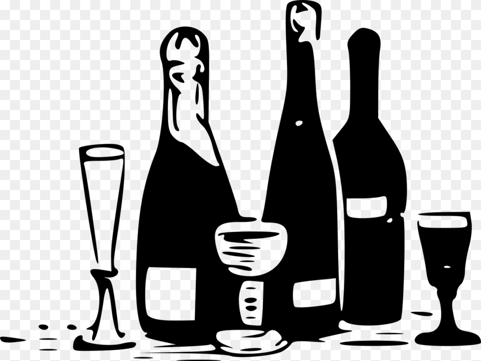 Beer Bottlechampagnealcohol Alkohol Clipart, Gray Free Png Download