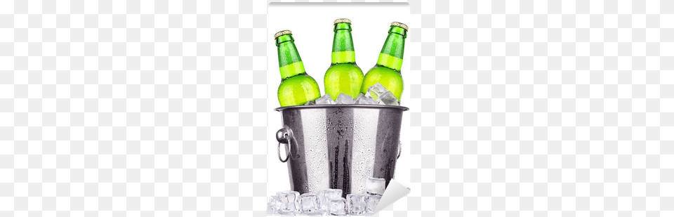 Beer Bottles In Ice Bucket Isolated Wall Mural Pixers Beer Bottles In Bucket, Alcohol, Beer Bottle, Beverage, Bottle Free Transparent Png