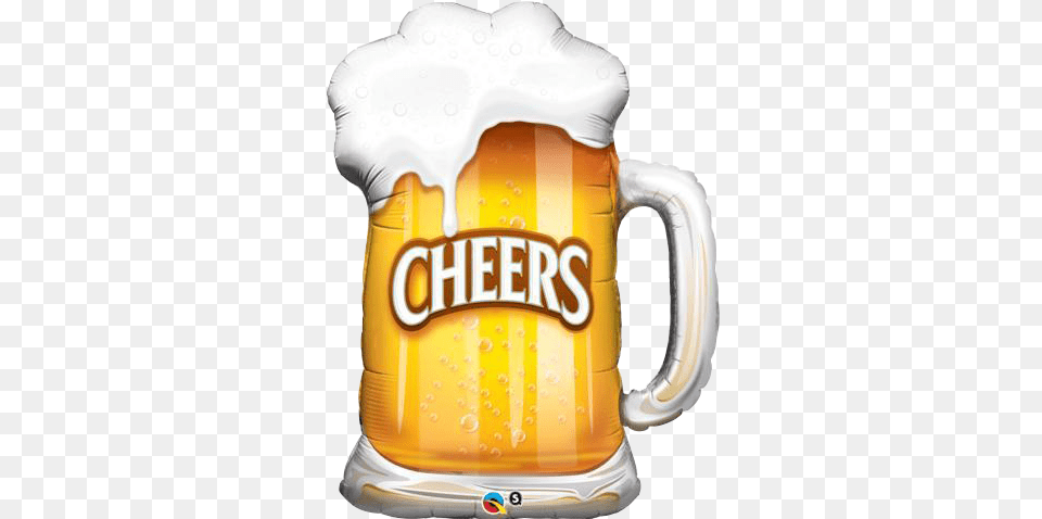 Beer Cheers Balloon With Helium Happy Birthday Beer Mug, Alcohol, Beverage, Cup, Glass Free Png Download