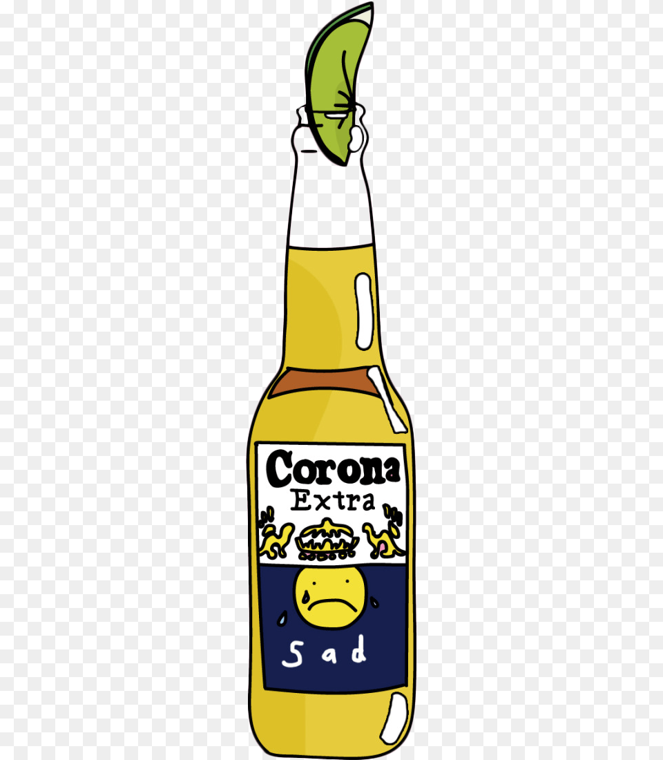 Beer Corona Mexico Sad Tumblr Freetoedit, Alcohol, Beer Bottle, Beverage, Bottle Free Png Download