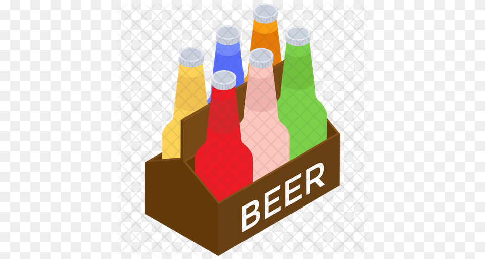 Beer Crate Vector Icon Graphic Design, Alcohol, Beer Bottle, Beverage, Bottle Png Image