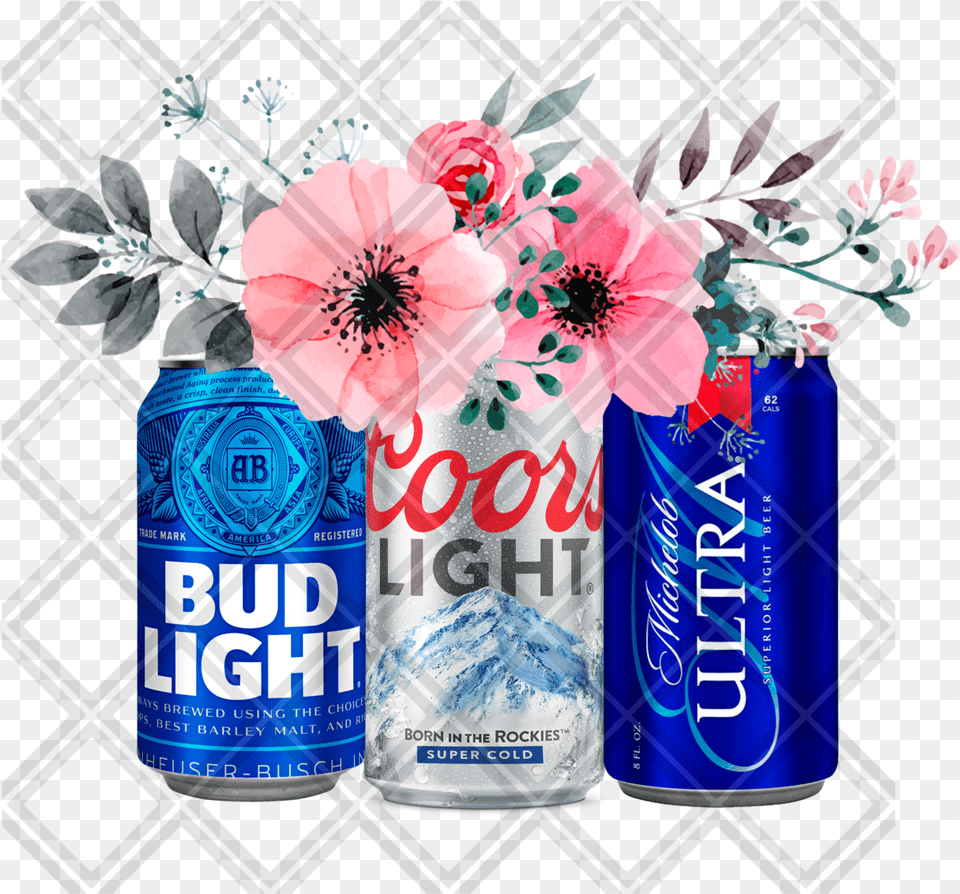 Beer Flower Blue Bottle Ultra Coors Light Bid Ligh Traditional Anniversary Gifts By Yeae, Flower Arrangement, Flower Bouquet, Plant, Can Free Png