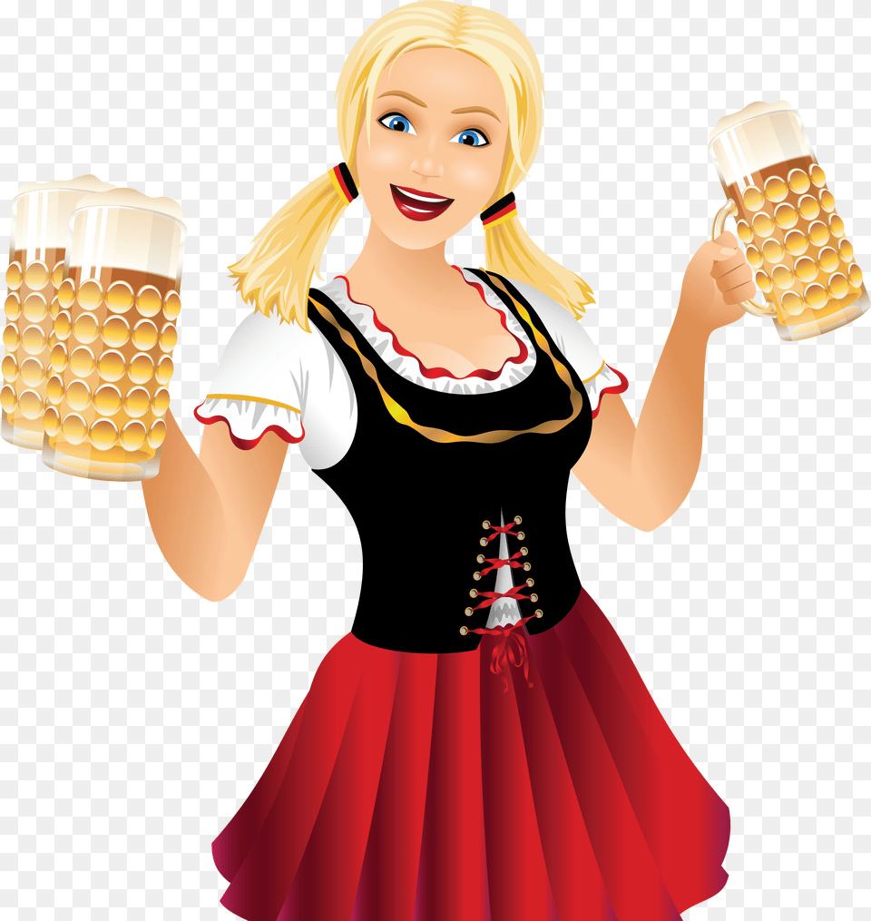 Beer Girl, Cup, Clothing, Costume, Person Png