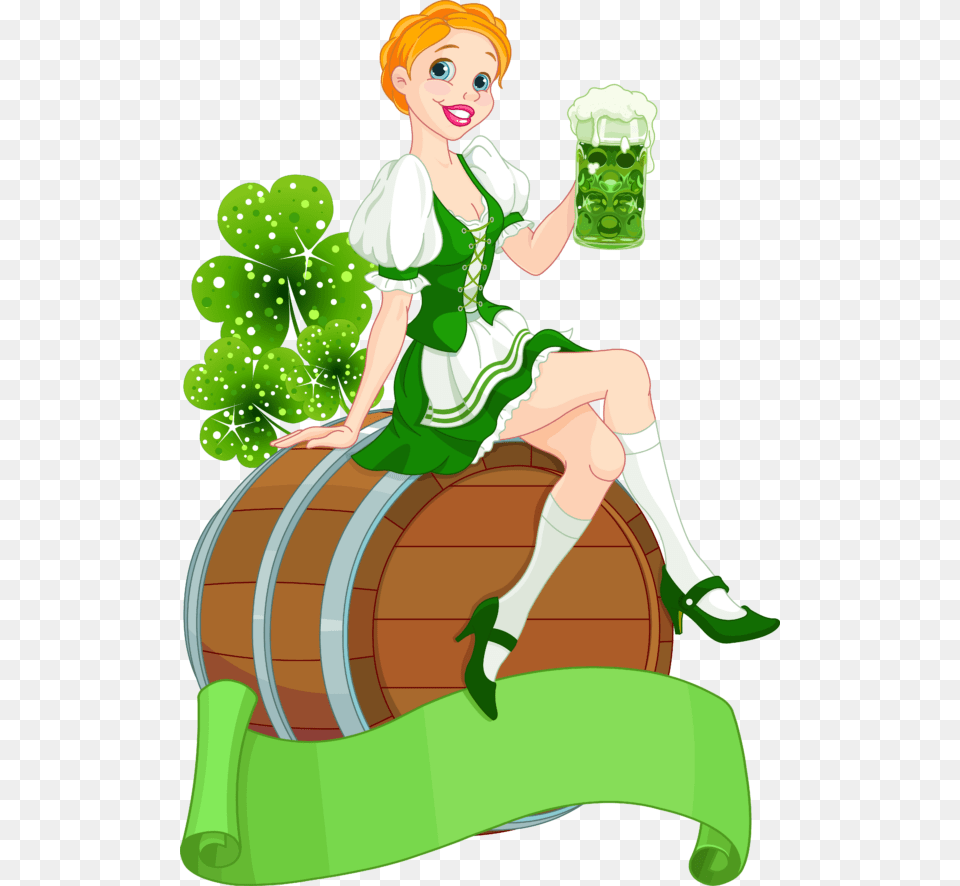 Beer Glass Bottle Cartoon Green Beer Illustration, Adult, Female, Person, Woman Free Png