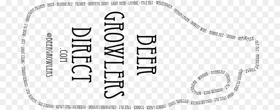 Beer Growlers Direct Calligraphy, Gray Png Image