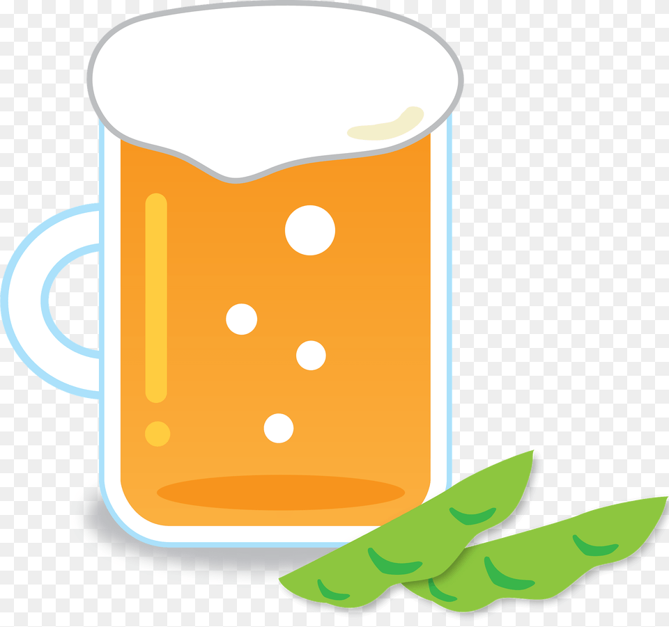 Beer Mug And Edamame Beans Clipart, Alcohol, Beverage, Cup, Glass Png