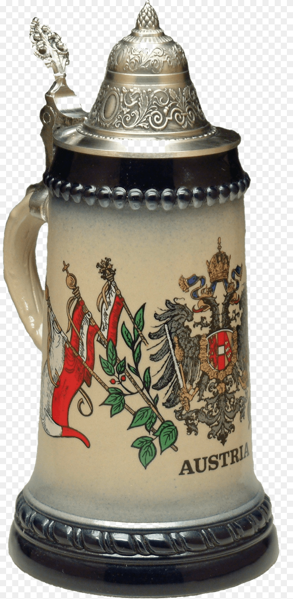 Beer Mug Austrian Symbols, Cup, Stein Png Image