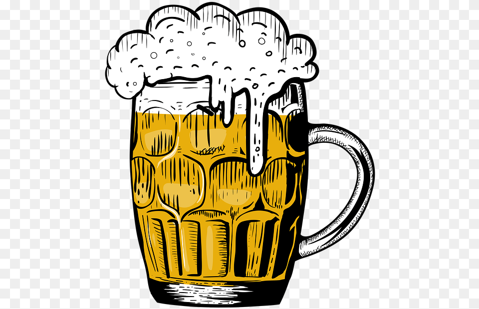 Beer Mug Refreshment Beer Mug Drink Glass Mug Gambar Gelas Bir Kartun, Alcohol, Beverage, Cup, Beer Glass Free Png Download