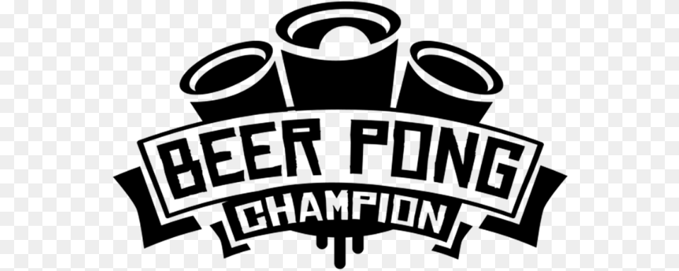 Beer Pong Champion Party Animal Illustration, Gray Free Transparent Png