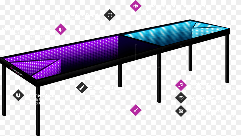 Beer Pong Tisch Led, Architecture, Building, Bus Stop, Furniture Free Png Download