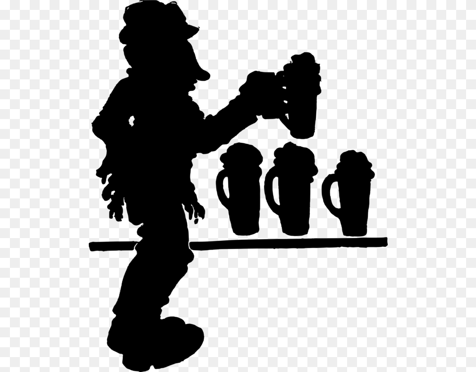 Beer Silhouette Drink Shadow Cartoon Beer, Gray Free Png Download