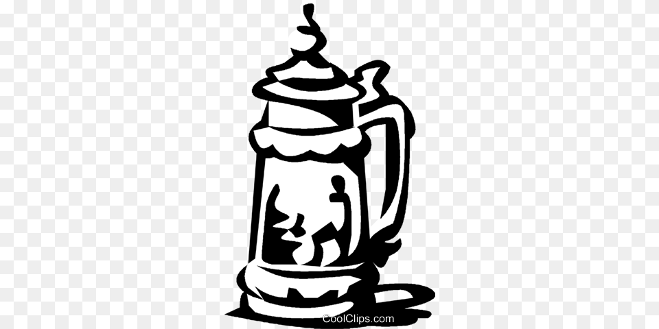 Beer Stein Royalty Vector Clip Art Illustration, Cup, Stencil, Person, Pottery Png Image