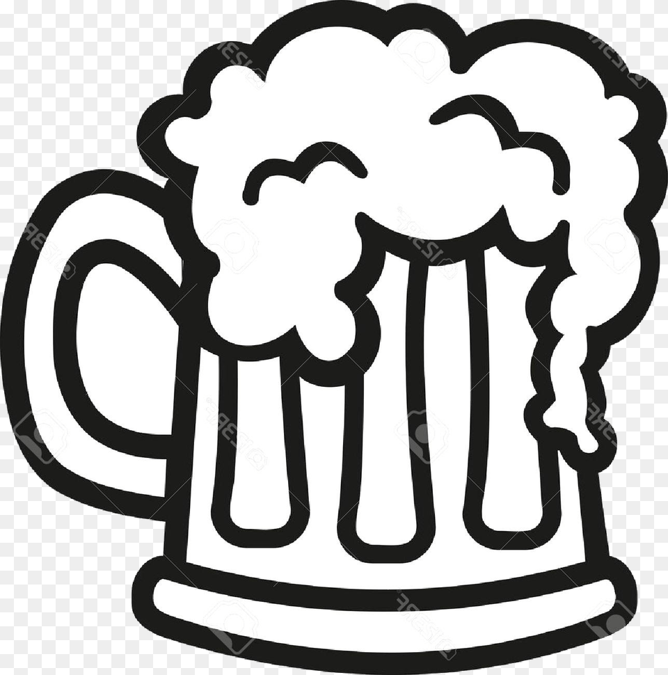 Beer Top Glass Clip Art Black And White Cdr Vector Beer Black And White, Cup, Stein Free Png