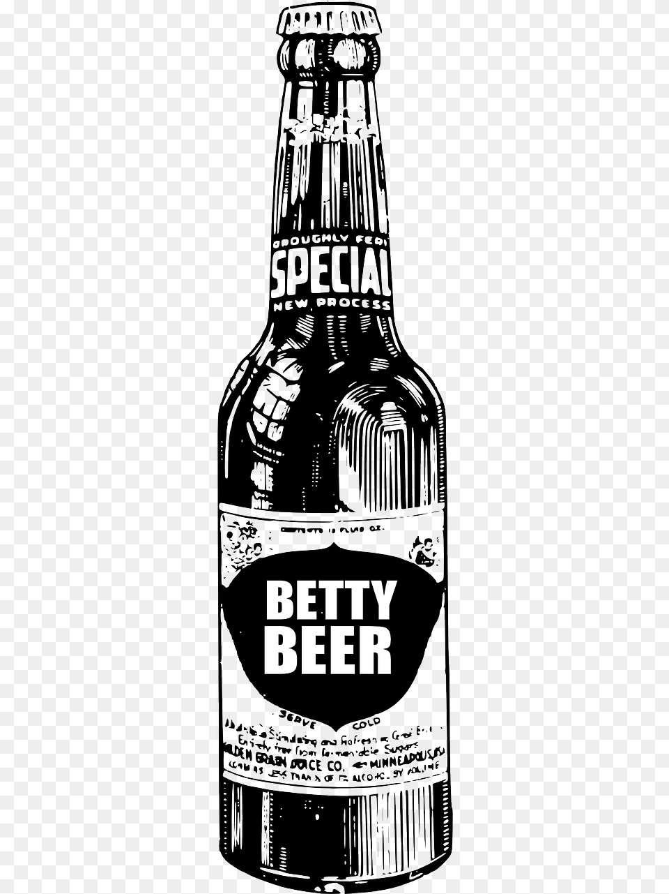 Beerbottlesodafree Vector Graphicsfree Pictures Bottle Beer Drawing, Alcohol, Beer Bottle, Beverage, Liquor Free Transparent Png