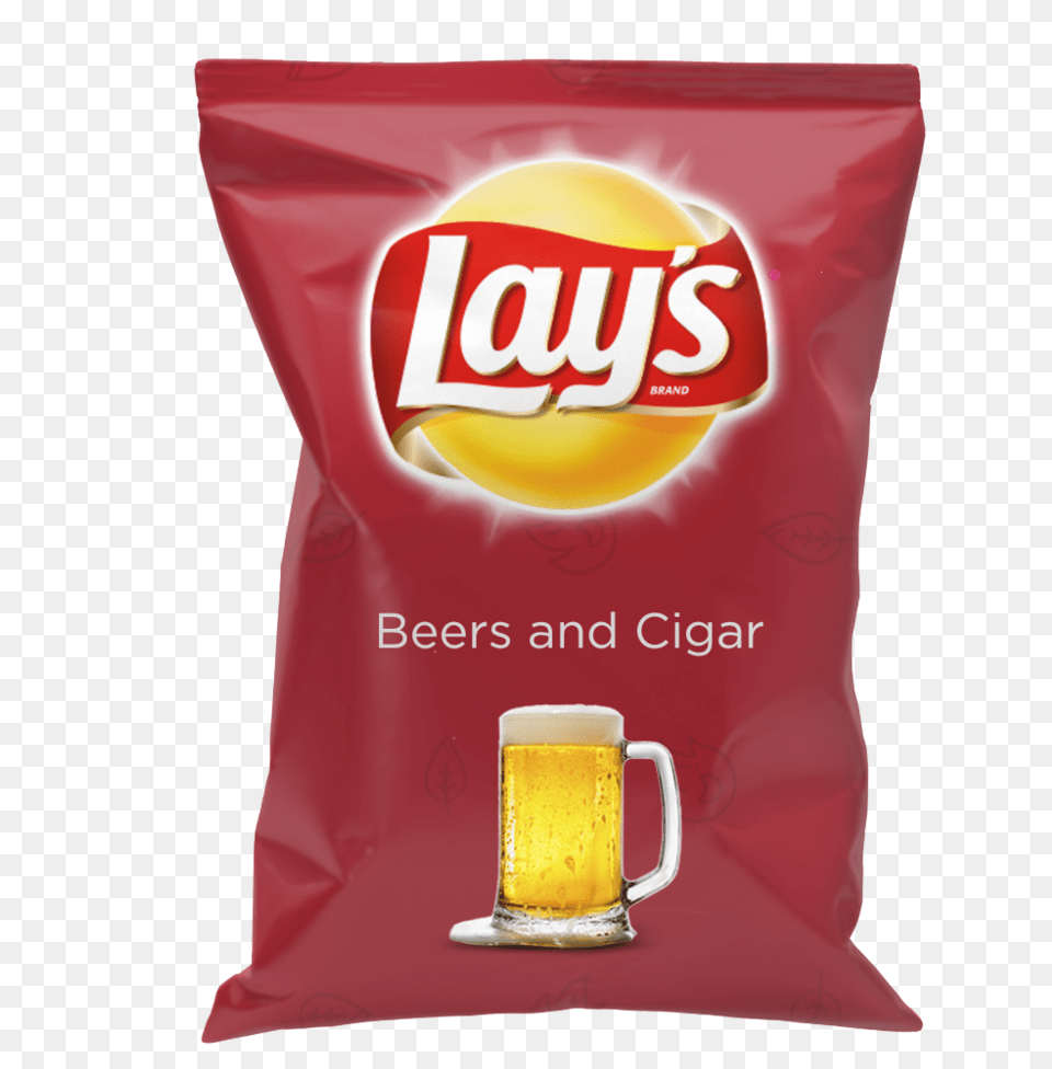 Beers Cigars Lays Lays Bag Of Dicks, Alcohol, Beer, Beverage, Cup Png Image