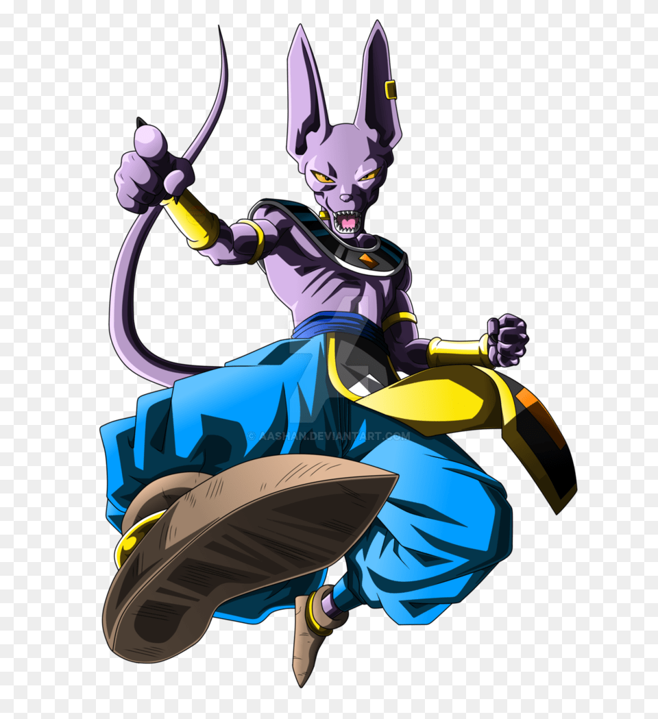 Beerus Flying Fighting Pose, Book, Comics, Person, Publication Free Png Download