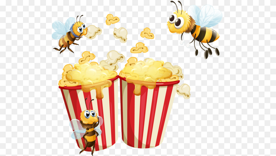 Bees Bee Popcorn, Animal, Honey Bee, Insect, Invertebrate Free Transparent Png