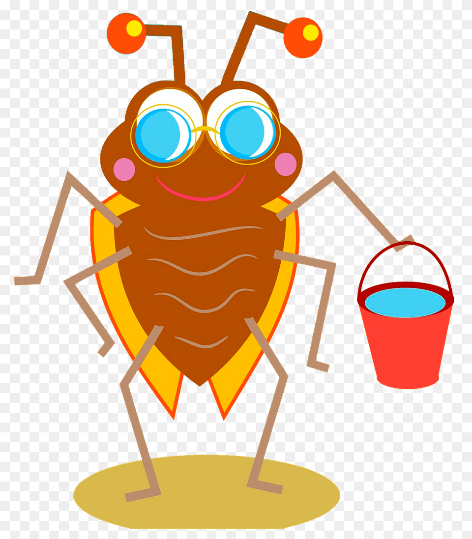 Beetle With Red Bucket Clipart, Animal, Cockroach, Insect, Invertebrate Png