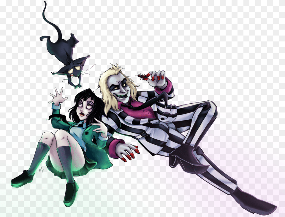 Beetlejuice Beetlejuice And Lydia Fan Art, Publication, Book, Comics, Adult Free Png