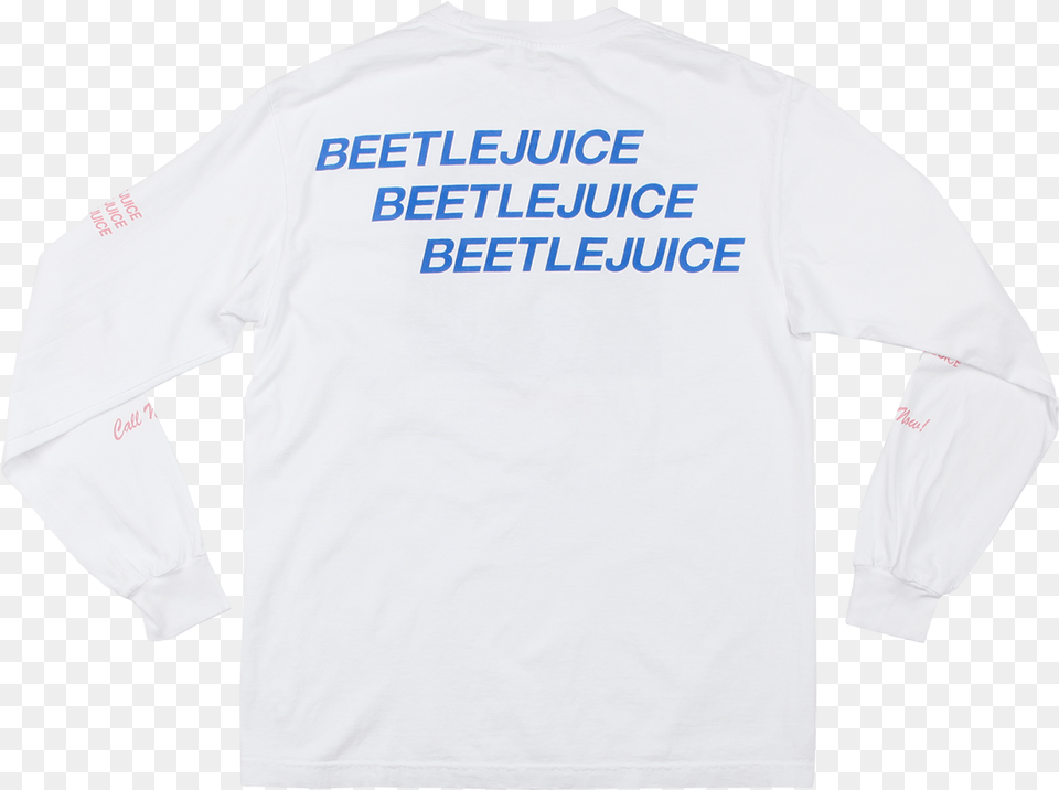 Beetlejuice Say It Three Times White Longsleeve Tee Things Faster With More Energy, Clothing, Long Sleeve, Shirt, Sleeve Free Png