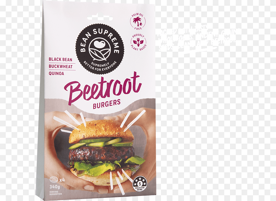 Beetroot Black Bean Burgers, Advertisement, Burger, Food, Poster Free Transparent Png