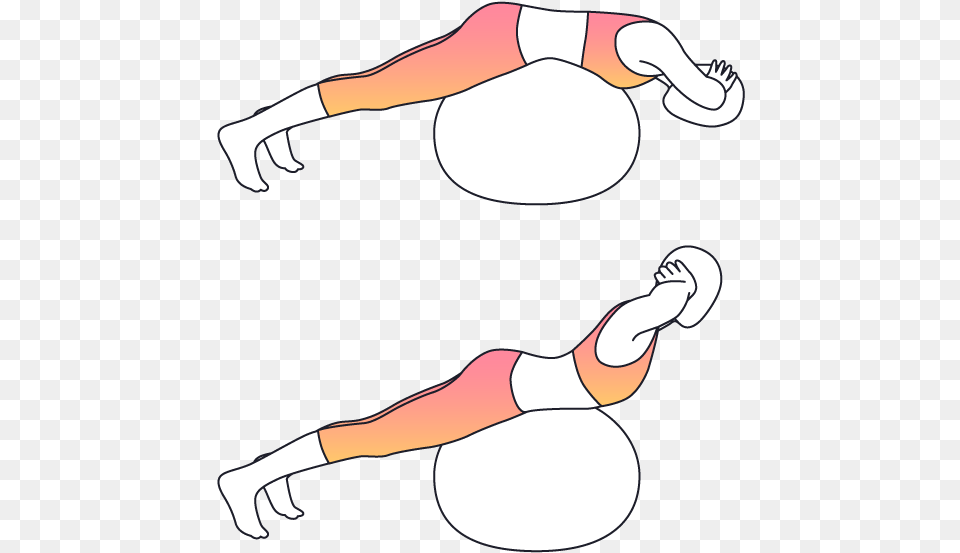 Begin Laying Face Down On A Ball With The Center Of Cartoon, Adult, Female, Person, Woman Free Transparent Png