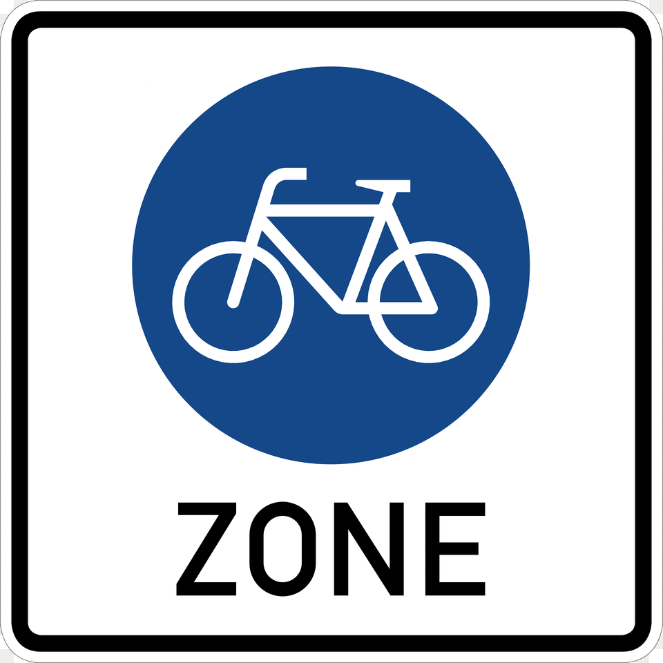 Begin Of A Bicycle Zone Clipart, Sign, Symbol, Road Sign, Transportation Free Png Download