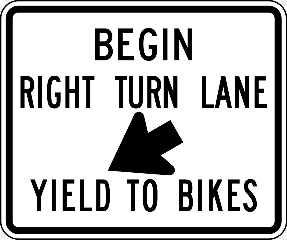 Begin Right Turn Lane Yield To Bikes Clipart, Sign, Symbol, Road Sign Png Image