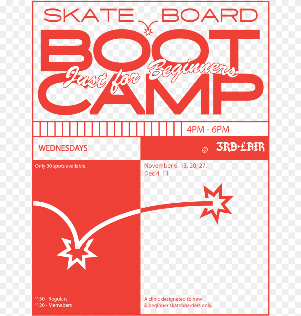 Beginner Boot Camp Skateboard Clinic Winter Session Poster, Advertisement, Dynamite, Weapon Png Image